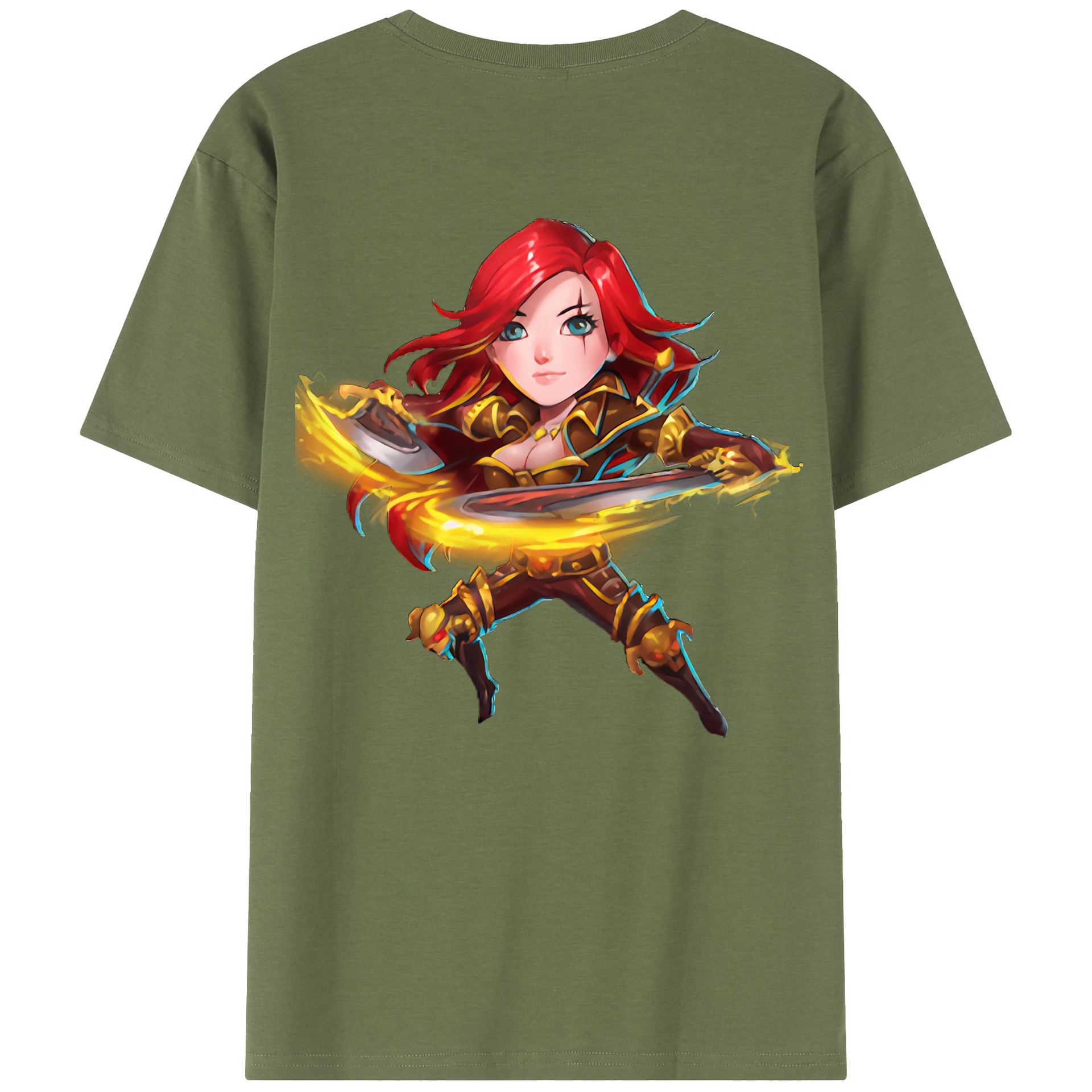（画像用） リーグ・オブ・レジェンド League of Legends LOL 綿100％半袖Tシャツ（背面プリント）